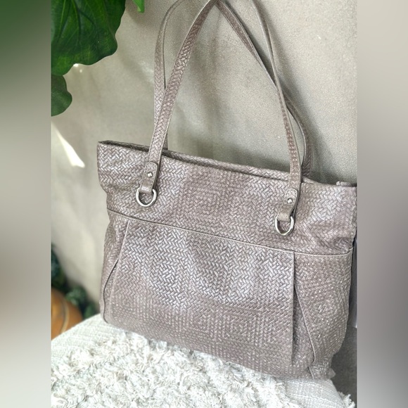 Gianni Chiarini Woven Chevron Leather Tote Bag with Zipper - Made in Italy - Picture 4 of 9